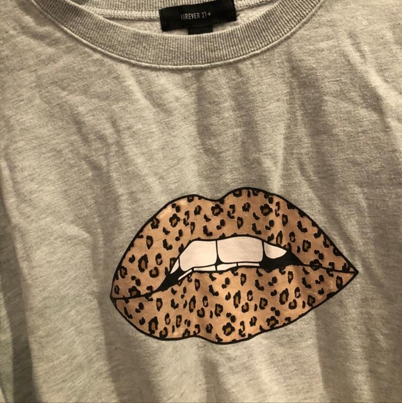 Leapord print lips Sweatshirt - Picture 4 of 8